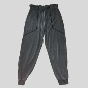 7 For All Mankind Paperbag Drawstring Jogger Pants Women Size Small Gray Sweats